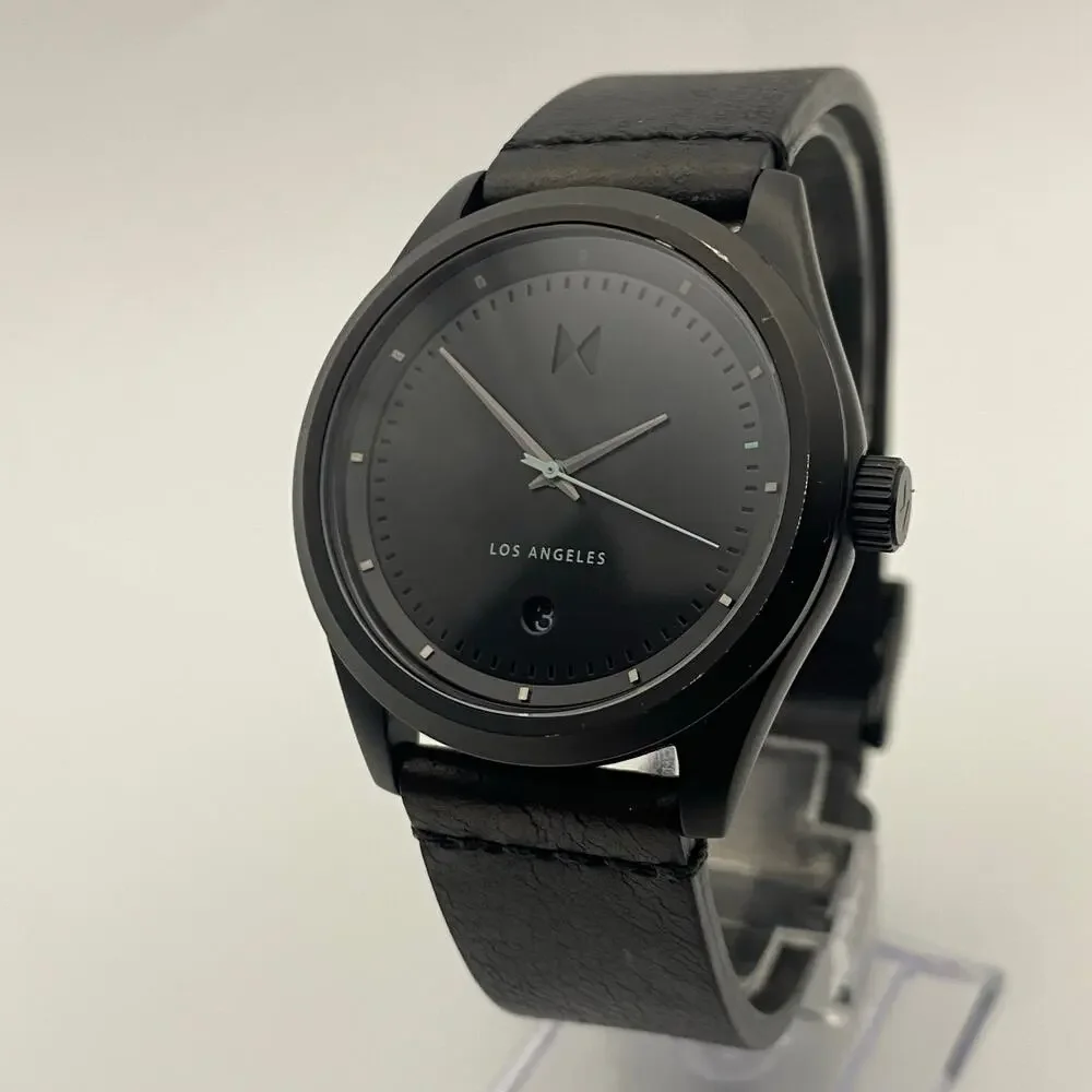 Sleek MVMT Rise Black-on-Black Watch - 39mm Case, New Battery